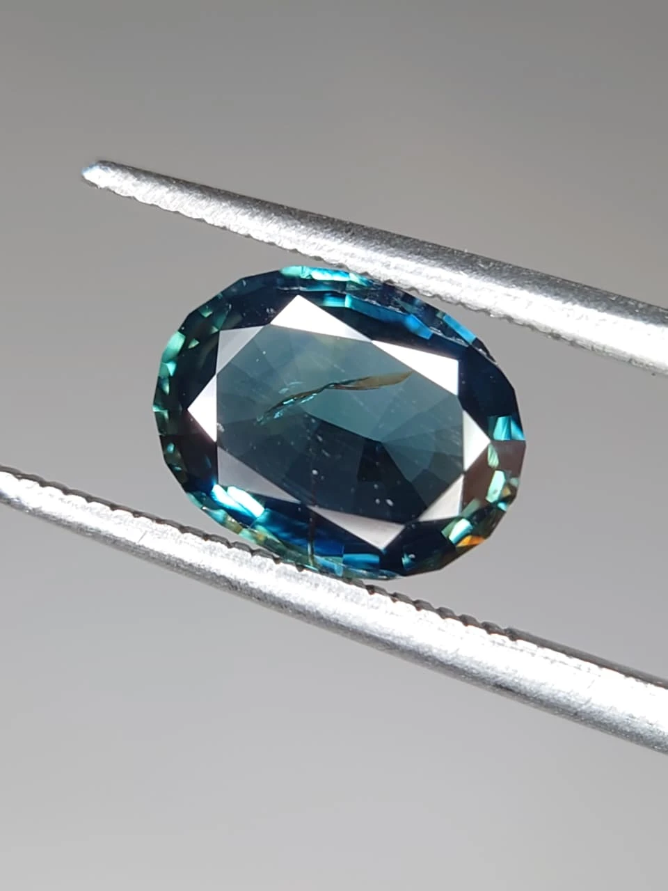 2.2ct Natural Oval Cut Teal Sapphire from Nigeria — view 1
